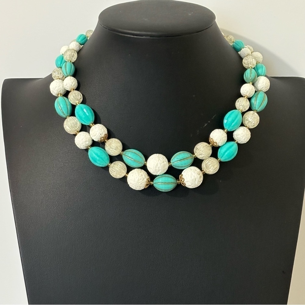 Vintage western Germany  beaded vintage double strand necklace